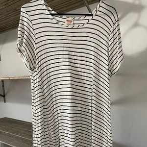 striped flowy tunic or tie shirt